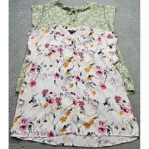 Lot Of 2 Buffalo by‎ David Bitton Blouse Womens Small Multi Floral Short Sleeve